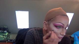 Drag Queen Strawberry Kiwi Makeup Transformation