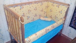 Детская кроватка для ребенка от 2 лет, защитка, мягкий бортик своими руками