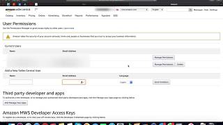 Дать доступ к аккаунту Амазон - User Permissions