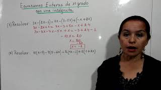 Ecuaciones Enteras de 1er. Grado con una incógnita Parte 2