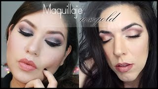 Maquillaje Navideño ROSEGOLD DE NOCHE ft. Andrea F