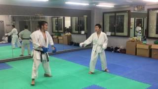 【自主トレ】【柴田斉】【Hitoshi Shibata】 自由組手スタイルで連続攻撃と体捌きの練習 【shotokan  karate】 【HD 】【iPhone6sで撮影】