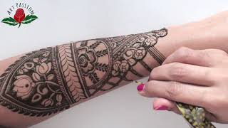 Beautiful negative spacing lotus style intricate full hand  mehndi design