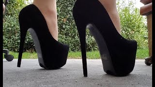 Crushing a cigarette in Delicacy high heels!