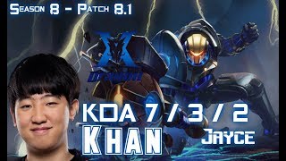 KZ Khan JAYCE vs GANGPLANK Top - Patch 8.1 KR Ranked