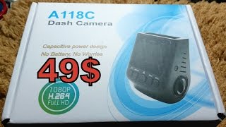 распаковка регистратор VIOFO A118C 1080P Novatek 96650 Car DVR Dash Cam GEARBEST