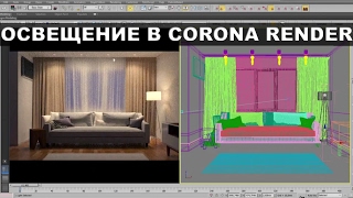 3d max. Освещение в corona render. Создание вечернего освещения, создание искусственного освещения