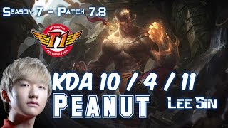 SKT T1 Peanut LEE SIN vs GRAVES Jungle - Patch 7.8 KR Ranked