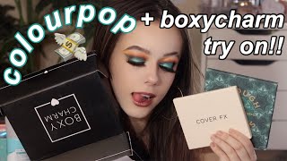 FIRST IMPRESSIONS!! NEW COLOURPOP PRODUCTS N BOXYCHARM UNBOXING