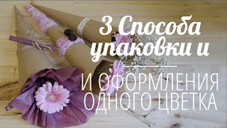 Флористика - Три способа упаковки и оформления одного цветка