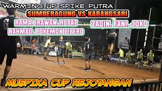 warming up spike putra SUMBERAGUNG VS KARANGSARI muspika cup REJOTANGAN