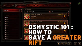 D3mystic 101 | How to save a greater rift | #5