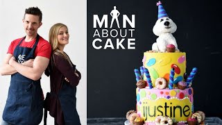 iJustine DREAM Birthday Cake Collab with Man About Cake | Sculpted Dog Cake Topper