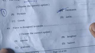 BIHAR BOARD CLASS 12TH I.A ENGLISH ANSWER KEYS 2020