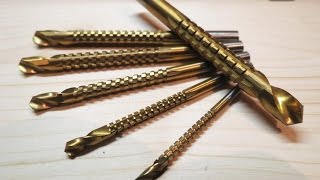 ? Jeu 6 forets 2 étages nitrure titane TiN HSS 4241 - Titanium Coated HSS Drill Bit and Saw