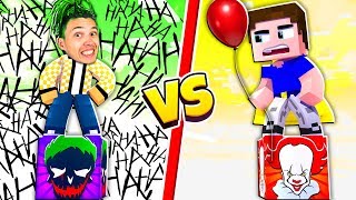 ЛАКИ БЛОК ДЖОКЕР VS ЛАКИ БЛОК КЛОУН ОНО! ЛАКИ БИТВА НА 1 БЛОК В МАЙНКРАФТ НУБ И ПРО