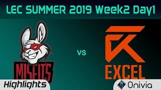 MSF vs XL Highlights LEC Summer 2019 W2D1 Misfits Gaming vs Excel Esports LEC Highlights By Onivia