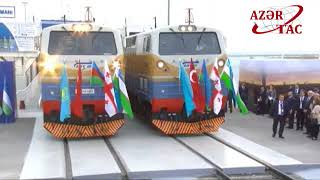 Bakı Tbilisi Qars dəmir yolunun açılış mərasimi keçirilib
