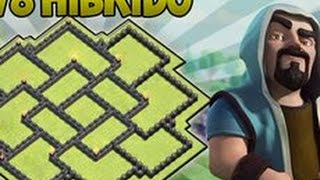 LAYOUT HIBRIDO CV 8 - ''2016'' - BEST BASE  HIBRIDE TH8 - CLASH OF CLANS