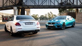 New BMW M5 vs Mercedes-AMG E63s Drag Race.