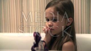 Little girl bathes play in a bath