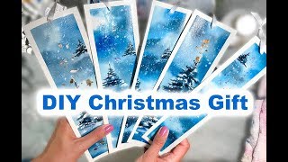 DIY Christmas Gift Ideas Painting Bookmarks in Watercolor