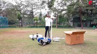 Omtex cricket bowling machine set up