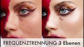 Beauty Retusche Frequenztrennung in Photoshop mit 3 Ebenen