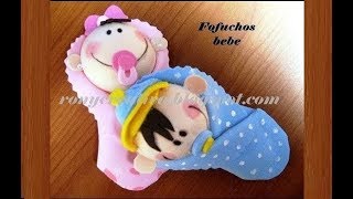 Recuerditos para Baby Shower ó Bautizo / Bebé de foamy vídeo paso a paso