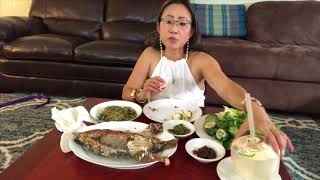 Mukbang bamboo salad and tilapia BBQ/Naly’s Lao kitchen.