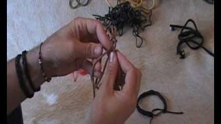 Three Strand pliat bracelet with a sinlge length of cord. Part 1