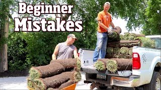 How Not to sod- Beginner Mistakes out on the job.  Day at Work building a yard