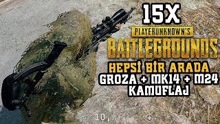Efsane oyun Groza + MK14 + M24 + 15X + Kamuflaj Pubg Türkçe