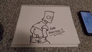 (ASMR) Drawing Simpson's | Bart Simpson | Gum Chewing | No Talking