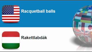Learn Hungarian = Topic = Racquet and court sports equipment