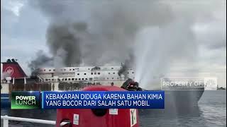 Kapal Penumpang Terbakar di Perairan Selat Bali