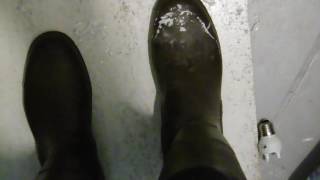 Rubber boots crushing
