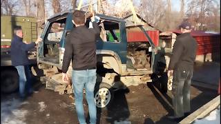 Разбор ниссан сафари в ноль! Часть первая. Снимаем кузов, аппаратуру, двигатель