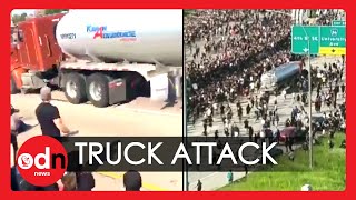 Shocking Moment Truck Drives Into Minneapolis Protesters on Closed Interstate