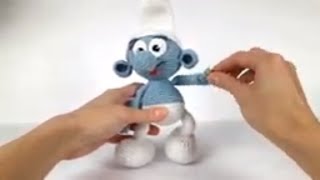 Смурфик вязаный крючком. Смурфик ирушка. Smurf toy.
