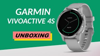 Garmin Vivoactive 4S Powder Gray/Silver Unboxing HD (010-02172-04)