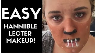 EASY QUICK HANNIBLE LECTER HALLOWEEN MAKEUP!!!