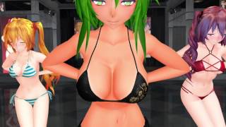 【MMD】乳揺れCakeFace(Gumi, Neru, Teto) 【HD】