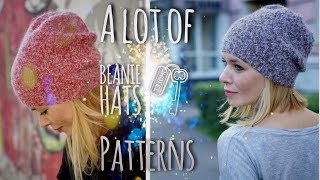 ВЯЖЕМ ШАПОЧКИ БИНИ, МОИ МК + РАЗНЫЕ МОДЕЛИ СО СХЕМАМИ / МНОГО! / BEANIE HATS with patterns