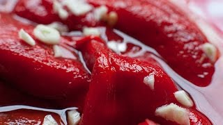 Pecene paprike sa belim lukom Recept