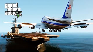 Gta 5: неудачная посадка самолета на авианосец с ядерным оружием