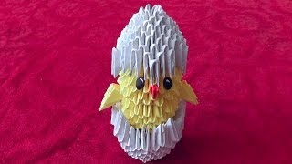 Модульное оригами цыпленок в скорлупе (в яйце) мастер класс
