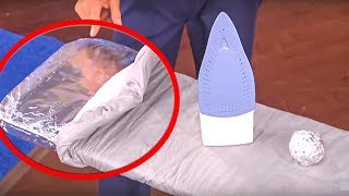 Застели фольгой гладильную доску. Глажка еще никогда, не была такой лёгкой.