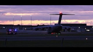 Canadian Air Force C17 BIRDSTRIKE EMERGENCY LANDING at Prestwick Airport