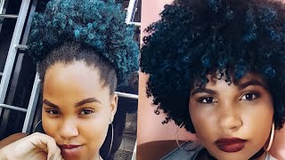 TONALIZANDO O CABELO DE AZUL | Cabelo Crespo Tipo4